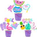 18pcs Summer Pool Party Centerpiece Sticks Pool Theme Birthday Party Decorations for Girls Hello Summer Party Table Toppers for Beach Pool Hawaii Luau Party Supplies
