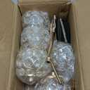 Crystal Candle Holders 2 Set of 6 - Gold Vintage Hollow Ball Candle Stand for Table Centerpiece, Crystal Metal Tealight Candlestick for Wedding, Dining Room Decor