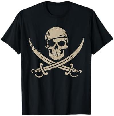 Pirate Skull And Crossbones Skeleton Halloween For Kids Boys T-Shirt, XS
