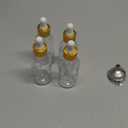 AOZITA Set of 4, 2 oz Golden Cap Clear Dropper Bottles (60ml) with 1 Funnel & 4 Labels - Glass Tincture Bottles for Essential Oils with Eye Droppers - Leak Proof Travel Bottles for Liquids