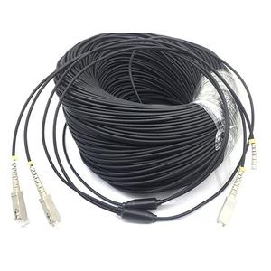 RERBO 100M/328ft 6 Core LC/UPC to LC/UPC Single Mode Fiber Patch Cable, 40GB/100GB LC to LC Outdoor Armored Fiber Optic Internet Cable LSZH 9/125um（6C）