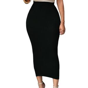 Lrady Women's High Waist Slim Bodycon Party Club Night Out Maxi Long Pencil Skirts (Black), XL