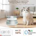 Glass Smart Cat Water Fountain,Filterless Pet Water Fountain No Filter,Ultra Silent Cat Fountains,Separation Design