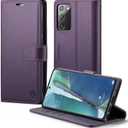 Wallet Case for Samsung Galaxy Note 20 5G, RFID Blocking Credit Card Holder, PU Leather Folio Flip Kickstand Protective Shockproof Cover for Galaxy Note 20 (Purple)