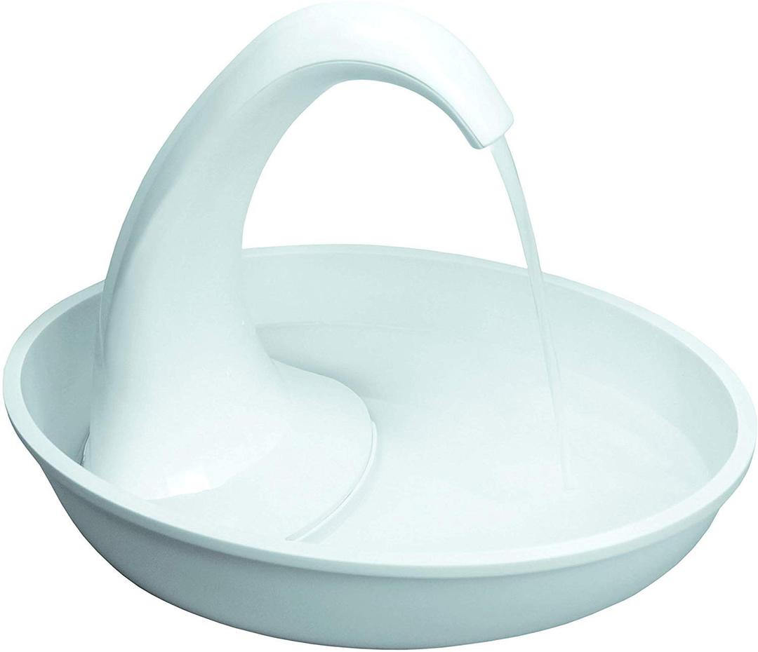 Pioneer Pet Swan Pet Drinking Fountain for Cats and Dogs - 80oz Capacity, Great for Multiple Pets  Great for Pets Who Love the Faucet - Bubbler and Bowl Dispenser Design Keeps Water Moving