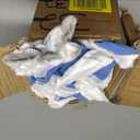 Tempera 9ft Beige Spliced Twilight Blue Tassels Scallop Patio umbrella,Outdoor Table Market Umbrellas with Crank & Pust Button Tilt, Wood Color Pole and 8 Steel Ribs