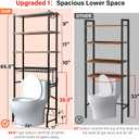 Over-The-Toilet Storage Shelves, 4-Tier Bathroom Organizer Shelf Over Toilet with Adjustable Feet Pad and Basket, Freestanding Space Saver Bathroom Storage Rack Above Toilet (Vintage Brown), 24 X 11 X 65.5 Inches