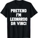 Halloween Pretend I'm Leonardo Da Vinci Costume Kids Lazy T-Shirt M