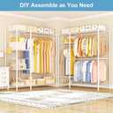 Ulif F7 Garment Rack, Heavy Duty Clothes Rack, Clothing Racks for Hanging Clothes, 6-Tiers Freestanding Portable Closet Storage Rack 58'' W 14.6'' D 76.6'' H, Max Load 800 Lbs, White