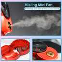 LACOVIA Cute Mouse Misting Mini Fan, Handheld Portable USB Rechargeable Fan with 3 Adjustable Speeds, Foldable For Travelling(Red)
