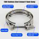 3 Inch Exhaust V band Clamp 304 Stainless Steel V-Clamp for 3" OD Flange Kits