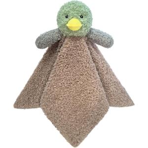 Baby Mallard Duck Soft Stuffed Animal Security Blanket, Plush Green Duck Character Lovey Blanket, Baby Shower/Nursery Gift, Newborn Infant Toddler Snuggle Blankie for Boys Girls, 14 Inches