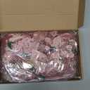 Geosar 24 Christmas Glitter Artificial Poinsettia Flowers Xmas Poinsettia Artificial Wedding Flowers Decorations Xmas Tree Ornaments with Clips for Party Favors, 6 Inch, 4 Inch, 3 Inch (Rose Gold)