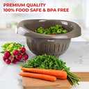 Mueller European Made Colander/Strainer, Heavy Duty Deep for Draining Pasta, Lettuce, Vegetables and Fruit, Dishwasher Safe, Mocca