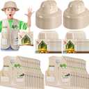 Newcotte Kids Explorer Costume Toy Include 14 Kids Safari Vests 18 Party Plastic Safari Hats for Explorer Jungle Party
