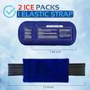 Ice Packs for Injuries Reusable (3-Piece Set) Hot and Cold Ice Packs for Knee, Reusable Gel Wraps Support, Adjustable Ice Pack Pain Relief for Shoulders, Back Joints Muscles, Knees, Arms and Legs
