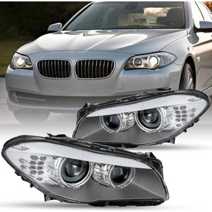 JSBOYAT HID/Xenon W/O AFS Type Fit for 2011-2013 BMW 5 Series F10 F18 528i 535i 550i M5 Headlight Assembly Replacement OE Style Driver and Passenger Side