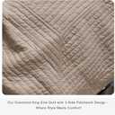 Masaca Oversized Quilt Queen Size(100"x106"),Linen Colored Lightweight Bedspreads & Coverlets Ultra Soft Microfiber Summer Quilt Bedding Set 3 Pieces (Linen-cross Pattern)