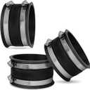 POWERTEC 70149-P3 4 Inch Dust Control Flex Cuff with Steel Hose Clamps, Hose Connector Rubber Cuff Coupler for Woodworking Dust Collection Fittings, Dust Collector Accessories & Machinery, 3 pack