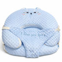 Nursing Pillow and Positioner Breastfeeding and Bottle Feeding, Propping Baby, Tummy Time, Sitting Support for Baby Boy Baby Girl, with Removable Dots Cover (Blue)