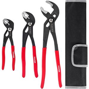 3piece Water Pump Pliers Set 8/10/12 inch Groove Joint Pliers Set Non-Slip Grip Precision Clamping Plumbing Lock Plier for Repairs Quick Release Adjustable Plier Set