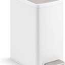 6L STEP CAN (1.6 Gallon, White Stainless Steel)