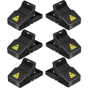 Rat Traps Outdoor Fast Kill: Large Mouse Traps Indoor for Home that Work - 6 Pack Easy Set Rats Trap for Outside, Professional Reusable Chipmunk Killer Quick Snap Traps with Detachable Bait Cup