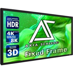 Akia Screens Fixed Frame Projector Screen 110-Inch, 16:9, Wall Mount, CINEWHITE UHD-B, 4K/8K Ready, Indoor Home Theater, AK-FF110WH2
