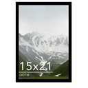 QOTIB 15x21 Picture Frame Black for Wall Mounting, Horizontal and Vertical Formats for Wall Hanging, Wood 15x21 Frame, Black, 1 Pack