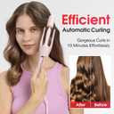 Rotating Curling Iron 1 Inch- LENA Z4 Automatic Curling Wand with Anti-Scald & Versatile Hair Protection, Titanium Coating, Easy-to-Use Design for Long-Lasting Shiny Curls, Dual Voltage