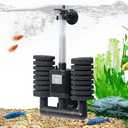 TARARIUM Aquarium Sponge Filter 5-20 Gallon Fish Tank Filter, Electric Power Double Sponge Filter, Quiet Small Low Flow Foam Filter for Fish Tank Betta Shrimp, Intake Dual Sponge Filter Kit w/Pump