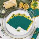 2 x LIYH 200Pack Green Cocktail Napkins 2-Ply Wedding Party Napkins Disposable for Birthday Bridal Baby Shower Anniversary Reception Event Folded 5In x 5In (Dark Green with Gold)