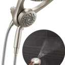 Delta 5-Setting HydroRain 2-in-1 Dual Shower Head with ProClean Spray, Brushed Nickel High Pressure Shower Head with Handheld Spray, 1.75 GPM Flow Rate, Satin Nickel 75419SN