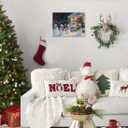 2 x Woxfcart Musical Snowman Christmas Wall Art Canvas Print, Winter Holiday Snow Scene with Snowmen Band, Home Decor, 15 x 12 inche (Xmas-25-14)