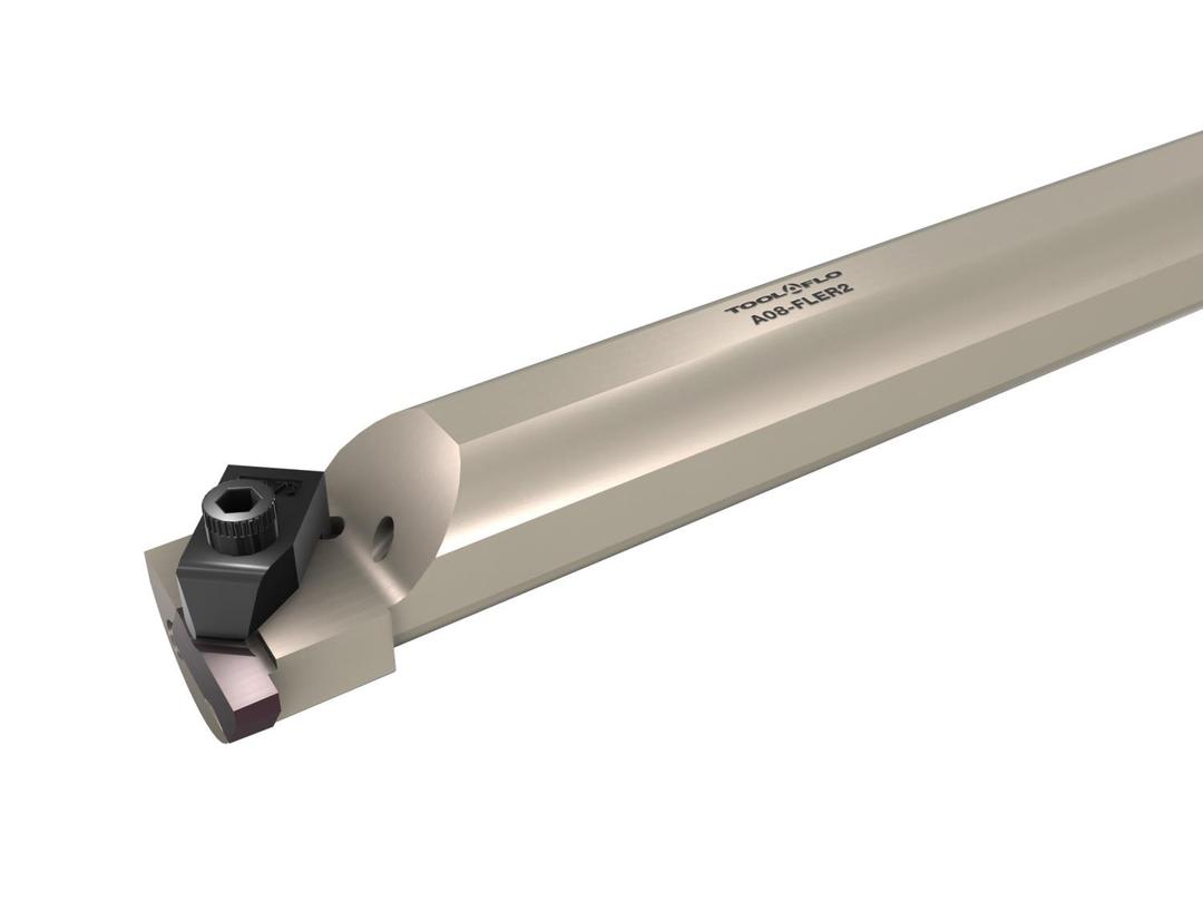 ToolFlo A16-FLER3 - 1.000" Shank Right Hand Coolant-Thru Steel Internal Holder For Size 3 Flo-Lock Notch Style Threading and Grooving Inserts. 1.375" Minimum Bore x 12" Overall Length, Pack of 2