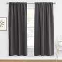 RYB HOME Blackout Curtains for Living Room, Back Tab & Rod Pocket Top Insulating Window Decor for Bedroom Dining Sliding Glass Door Home Office, W 62 x L 84, Grey, 2 Panels