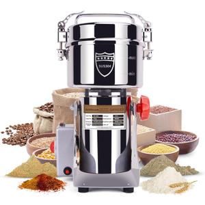 Goldtouch 750g Grain Mill Grinder 2800W Electric Stainless Steel Grain Grinder High-Speed Pulverizer Powder Machine for Dry Wheat, Oats, Corn, Pepper and Coffee Beans (750g Swing Type)
