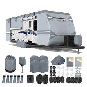 MOFCOVER Camper Cover 16-18 ft 9 Layers Travel Trailer Cover RV Cover, Grey