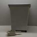 IRIS USA Dog Food Storage Container with Wheels, Airtight Lid, 2-Cup Scoop, Up to 30 Pounds Pet Food Storage, Built in Scoop Storage in Lid, Versatile Pet Food Bin, Portable, BPA Free, Gray/Dark Gray