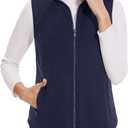 MAGCOMSEN Women's Fleece Vest with Zipper Pockets Zip Up Sleeveless Jackets Lightweight Soft Warm Polar Vest Outerwear (S)