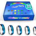 50Pcs Mood Rings for Women - Mood Rings Bulk 6-10 Size Pack Adult Mood Ring Color Change Rings - Color Change Ring Men's