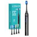 COSLUS Sonic Electric Toothbrush for Adults: 3 Intensities & 5 Modes Customized for Effective Yet Gentle Cleaning - 2 Types of Heads for Gentle or Daily Care, Travel & Family Home Use, Black, 1PC