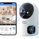 JOOAN Dual 3MP PTZ Security Camera, Dual Indoor Cameras,5G Dual-Band Pet Camera with Color&IR Night Vision,Auto Tracking,Sound Alert, Cloud&SD Card Storage,2-Way Audio,One Touch Call (HS-01-Rotate)