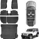 Floor Mats & Trunk Mat for 2007-2018 Jeep Wrangler JK 4-Door
All Weather TPE Custom Mats Set, Durable Non Slip Protection For 1st & 2nd Row Floor Liners, Cargo And Backrest Mats