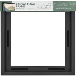MCS Canvas Float Frames 12x12 Frame, Black Square Frame for Finished Canvases, Vertical & Horizontal Wall Hanging for Canvas Paintings (1-Pack)