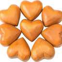 Kigeli 8 Pcs Handmade Wooden Hearts Olive 3D Love Crafts Pine Carved Heart Wood Decor for Wedding Birthday Anniversary Mother's Day Teacher Appreciation Gifts