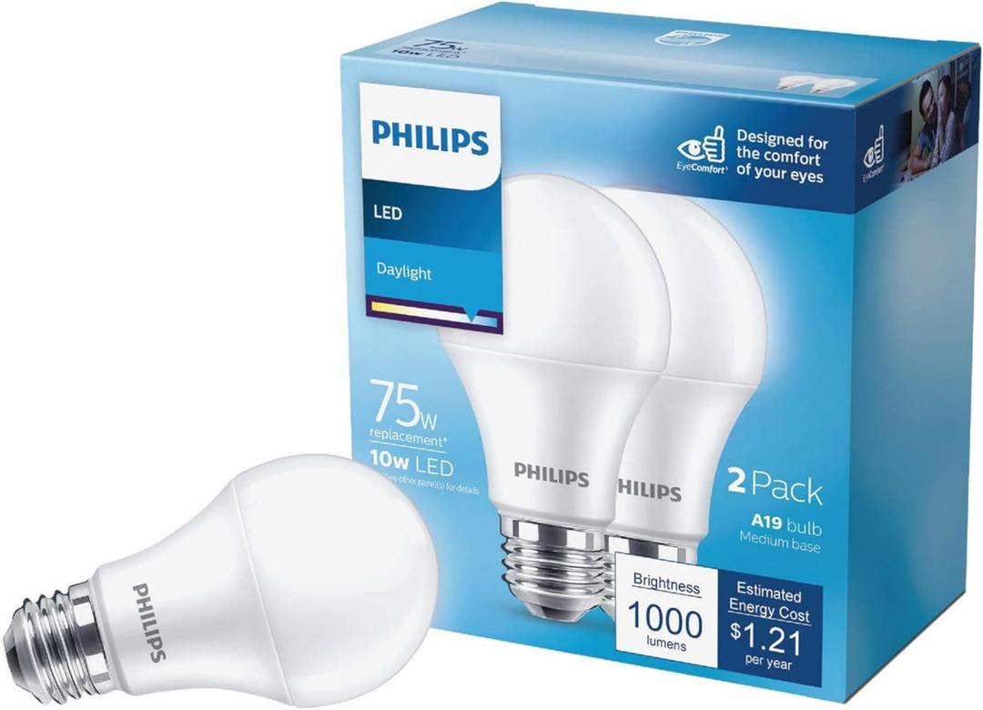 DI Phillips Led 60W A19 DL 2Pk, 800Lumens