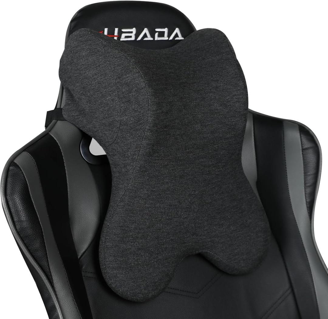 Car Neck Pillow for Driving Gaming Chair Headrest Pillow Office Chair Neck Pillow Ergonomic Design Double Straps Design Suitable for Different Heights (Dark Grey)