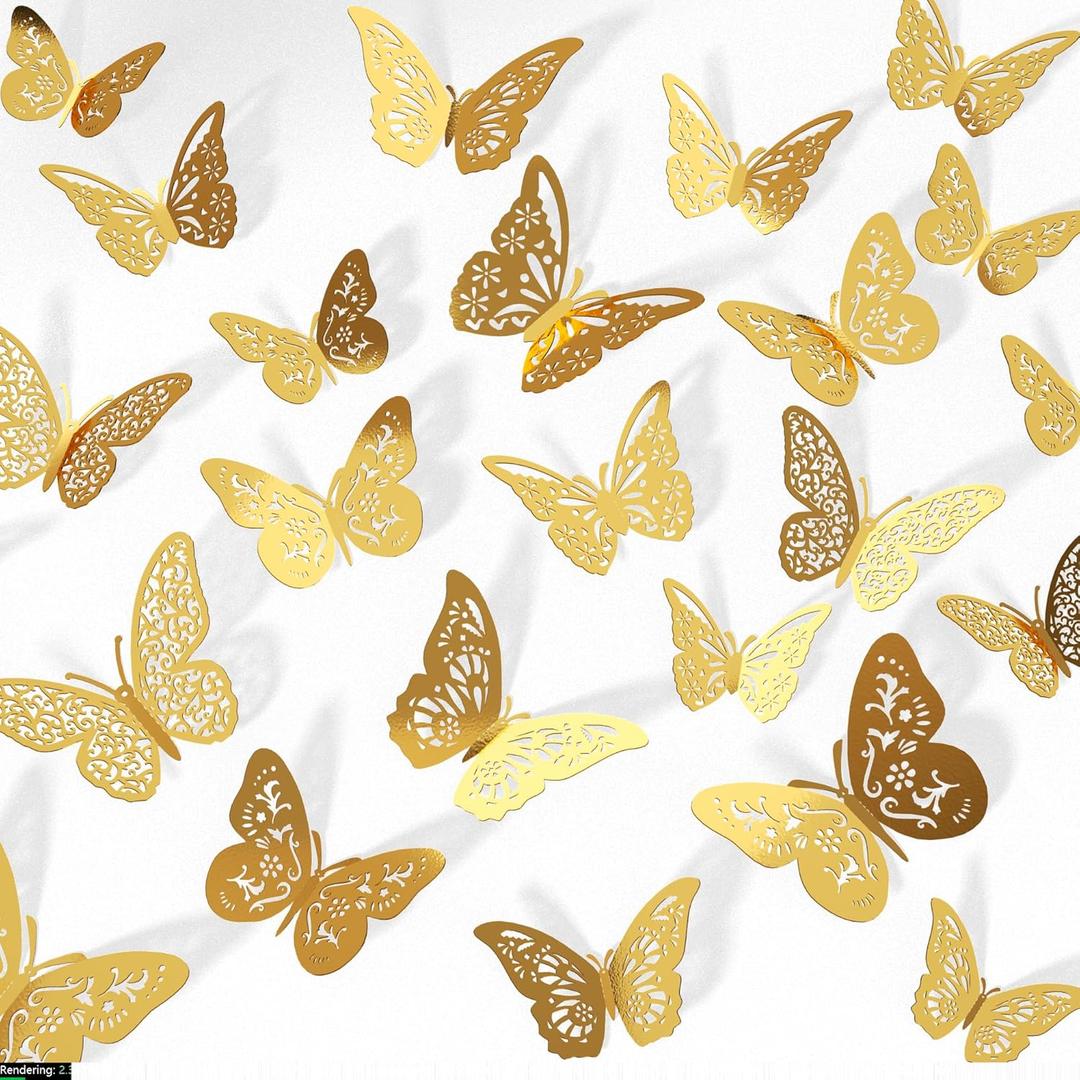 12pcs 3D Butterfly Decorations