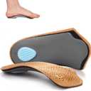 Arch Support Insoles for Women/Men, 3/4 Plantar Fasciitis Insoles High Arch Supports Shoe Insoles for Flat Feet Over-Pronation Foot Pain Relief, Orthotics Heel Cushion Inserts for Running Walking, XL